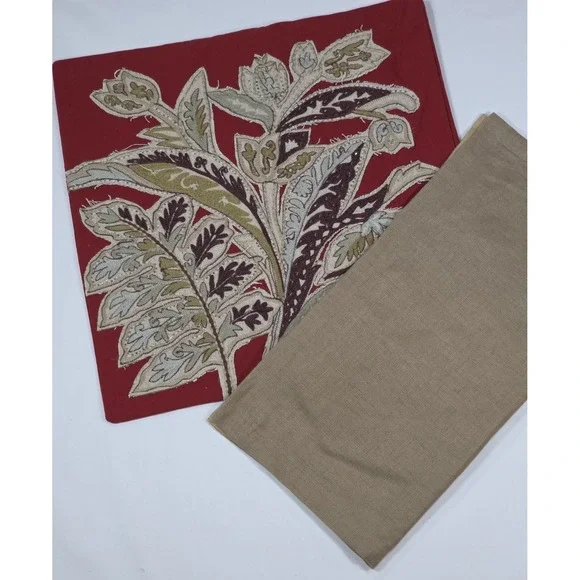 Pottery Barn Pascal & Renly Pillow Covers Set 2 Brown Euro Square Linen Texture