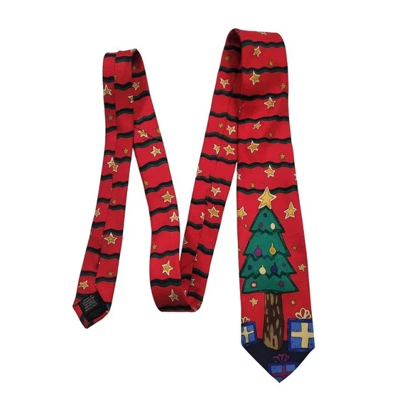 Christmas Tie Youth The Save the Children Collection Power Star‎ Tree Red
