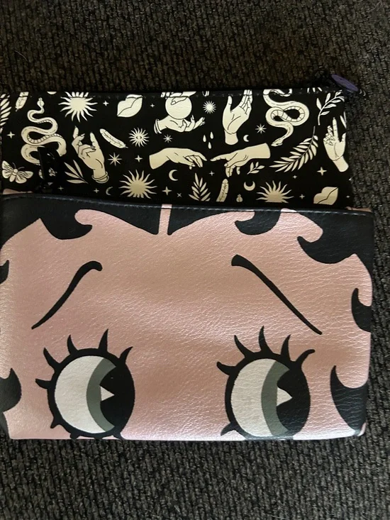 Betty Boop & Mystic Ipsy Graphic Zip Pouch Makeup Bags new