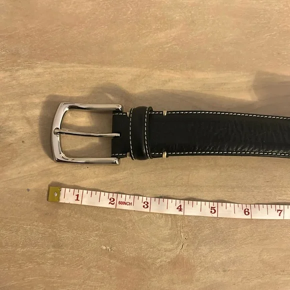 Black Cowhide Leather Belt