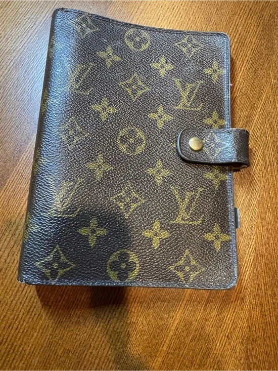 Louis Vuitton Monogram Agenda Cover in Brown and Gold