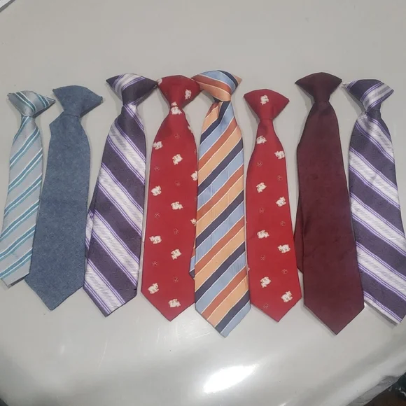 Assorted Kids Ties in Red, Blue, and Purple