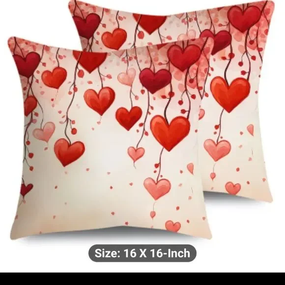 Romantic Heart Pattern Pillow Covers