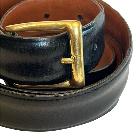 Vintage Nordstrom Black Leather Unisex Belt Classic Preppy