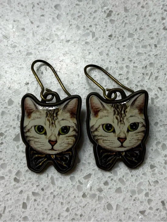 Two Pairs Cute Cat Earrings