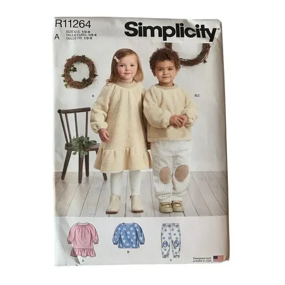 Simplicity Sewing Pattern R11264 Toddler/Child US Sz ½-8 Dress Top Pants