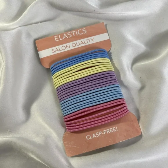 Elastics Salon Quality Clasp-Free Multicolor Ponytail Hair Bands Ties New‎
