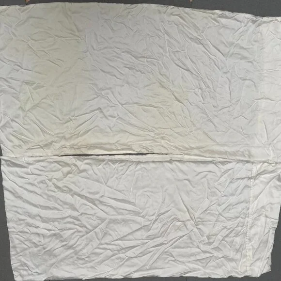 set of two silk like white extra longer pillow case 19.5