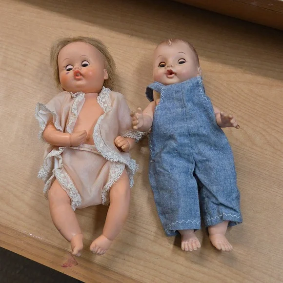 2 1960's Rubber Dolls Ginny Baby..Sleepy‎ Eye Doll