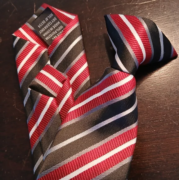 Classic Striped Red and Black Kids Tie