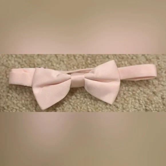 Vesuvio Napoli BOY'S BOWTIE Solid PINK Color Youth Bow Tie