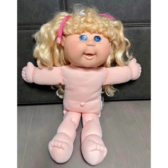 Cabbage Patch Kid Doll Blonde Curly Hair Blue Eyes 2004 Play Along