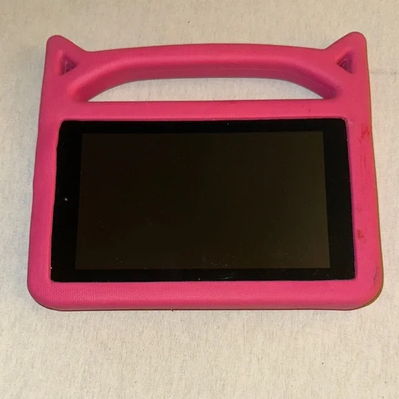 Electronics. Pink Tablet with Protective Case.