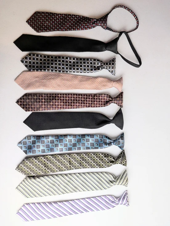 Boys Variety Clip On Ties 10 Pack Bergamo New York/George 11-15 Length Formal