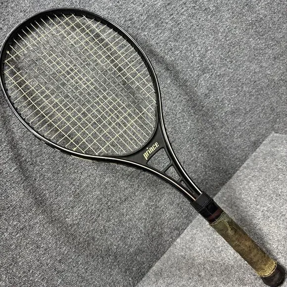 Prince Graphite Pro Series 110 Tennis Racquet Leather 4 3/8 Grip With Cover Nice