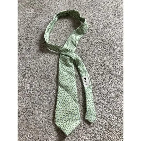 Vineyard Vines Green All Over Print Necktie Preppy Golf Club Country Club Youth