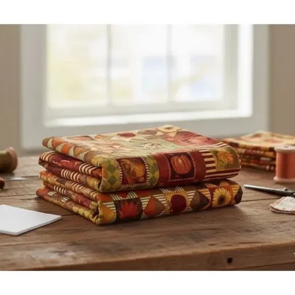 OOP Gorgeous Fall Fabric Vicky Howard David Textiles Sawtooth Star 2 Yards‎