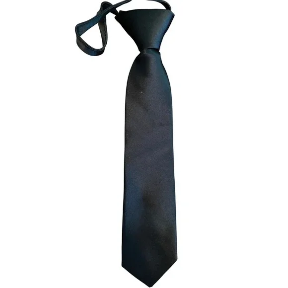 Black n Bianco Boys Zipper Tie Solid Black & Le Tigre Vintage Dotted Skinny Tie