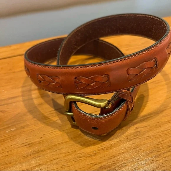 Dockers full grain‎ leather braided belt