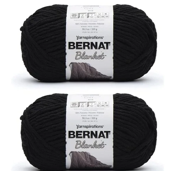 Bernat Blanket Coal Yarn - 2 Pack of‎ 300g/10.5oz - Polyester - 220 Yards