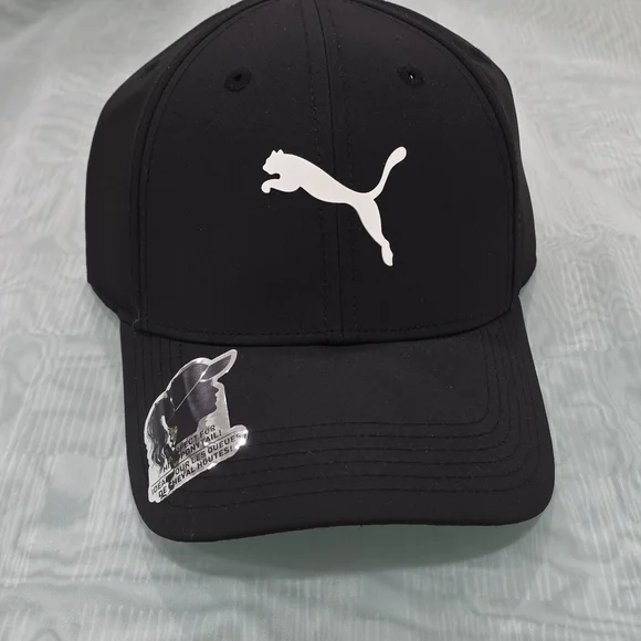 Puma Pet Cap in Black with White Logo