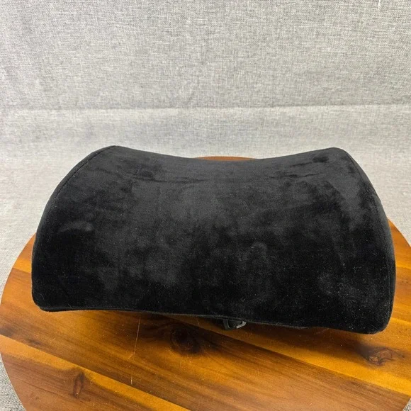 Qutool Black Velour Lumbar Support Pillow Cushion Ergonomic Back Support w/Strap