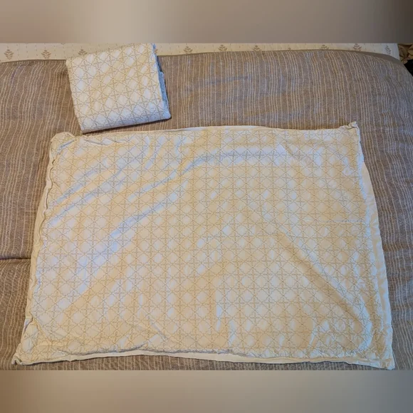 Martha Stewart Collection Embroidered Tile Ikebana Shams pair 20in X 28in pillow