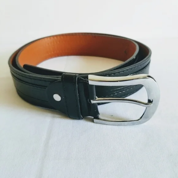 Black Genuine Leather Belt 45