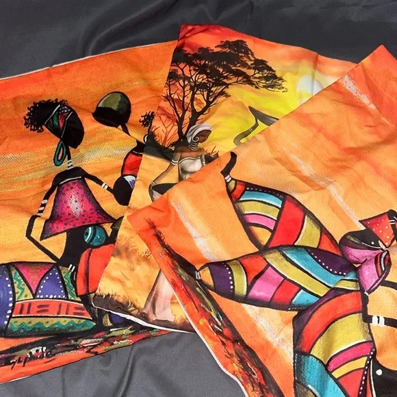 4-piece indigenous pillow cover set