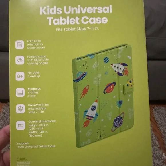 GEMS Kids Space Universal Tablet Case Green Fits Tablets up to 11