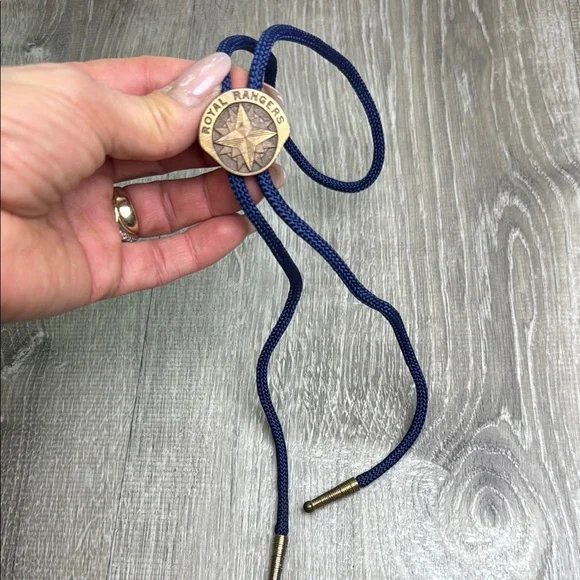 Navy Blue Bolo Tie with Emblem