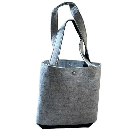 Brand New Grey and Black Felt Tote Bag