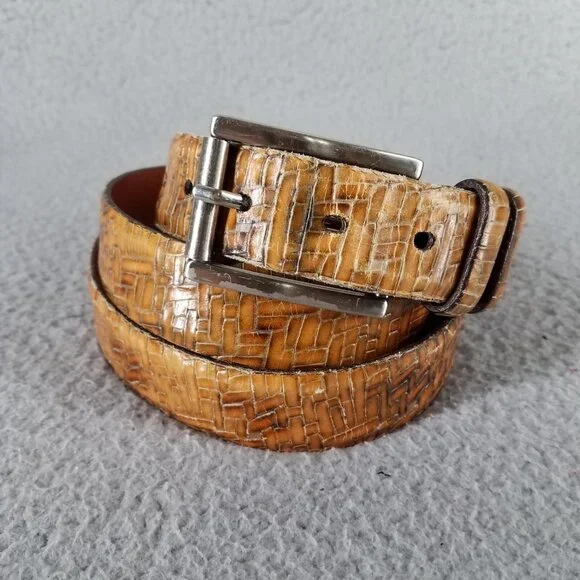 Martin Dingman Leather Belt Adult 42 Tan Brown Handmade USA Cowboy Ranch Work