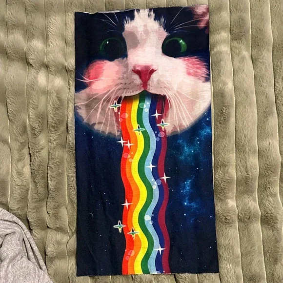Rainbow Vomiting Cat Towel