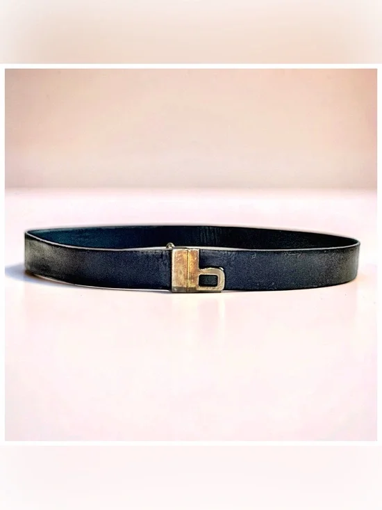 Bijan Men’s Black Leather Belt | Italian Luxury | 44”x1” | Made in Italy
