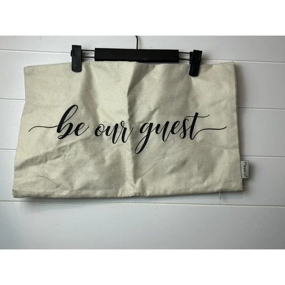 Meekio‎ Farmhouse Pillow Cover 19x11.5 Be Our Guest Pillow Cover (cover Only)