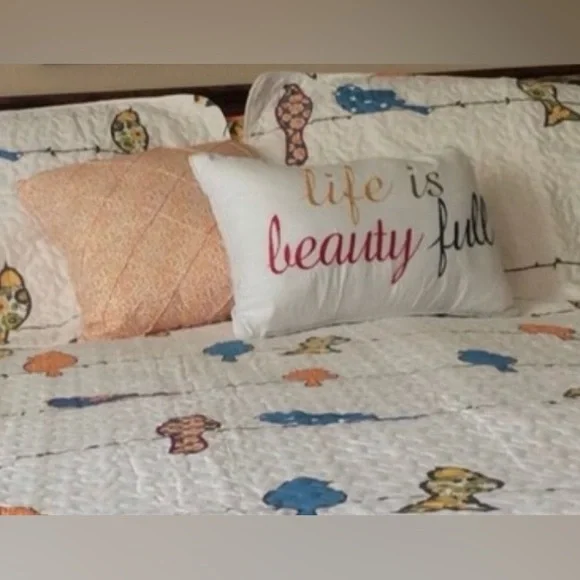 Lush Decor Rowley Set Replacement Pillow Only Orange Diamond Pattern Reversible