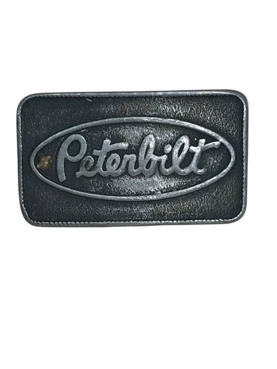 Vintage Peterbilt Tonkin Silver Belt Buckle Paccar Seattle, WA 1970s