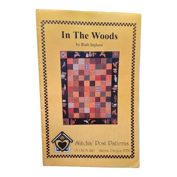 Stitchin' Post In The Woods Rustic Wall Applique Quilt Pattern Rabbit Tree 70x82
