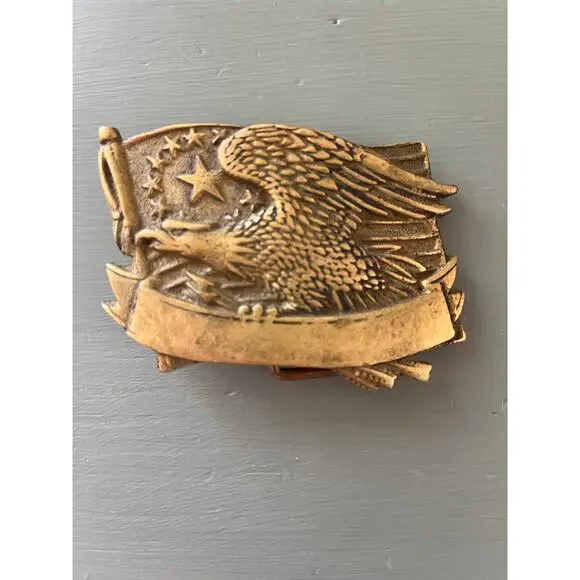Vintage USA Eagle Patriotic Belt Buckle