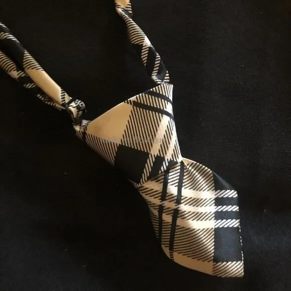 Tan Plaid Mini Tie - Plaid Prints TY343 NWT Boutique