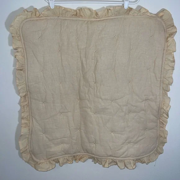 Anthropologie quilted Ruffled pillow case Cover set of 2