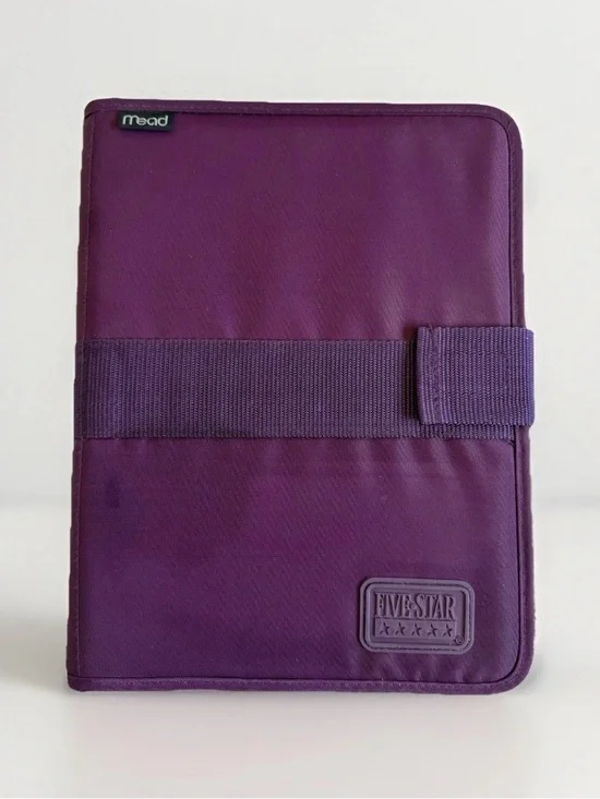 1997 Mead Five Star First Gear Vintage Purple Nylon Notebook Folio Case 2-Pocket