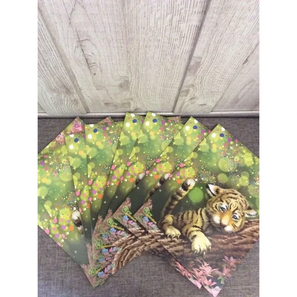 Pocket Folders Glittery Tiger Cub Lot Of 8 Teacher Classroom School