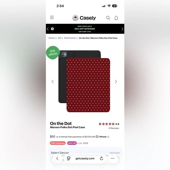Stylish Red Polka Dot Tablet Case