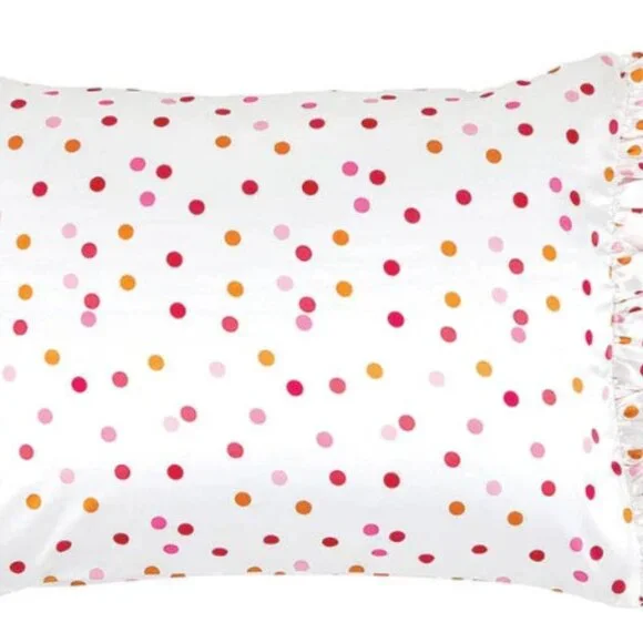 Bella Sleep + Spa Confetti Satin Ruffled Pillow Covers New