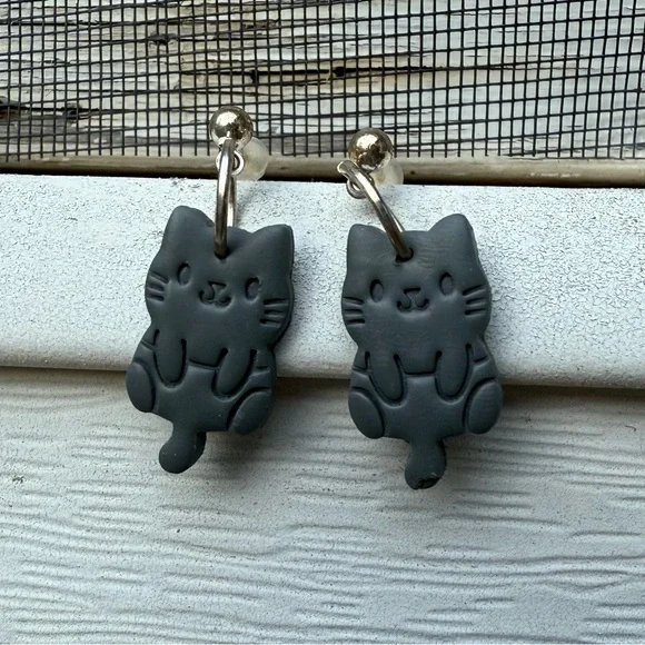 Polymer Clay Cat Earrings