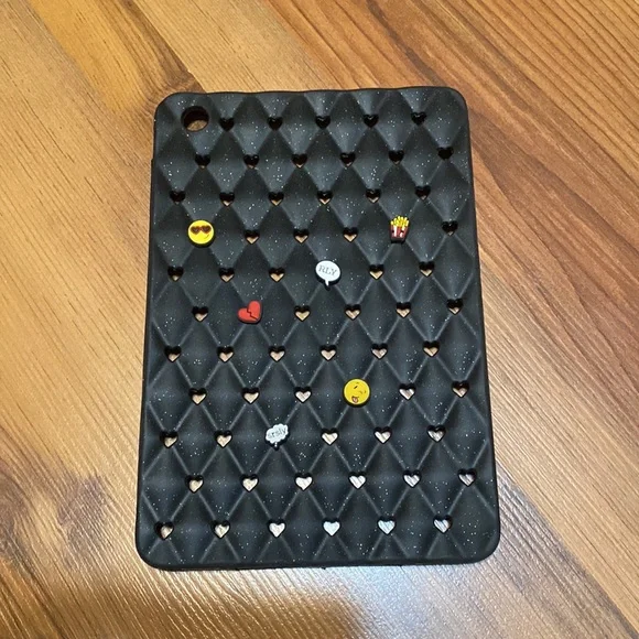 Apple iPad Mini Cover:bling background glitter with Jibbitz