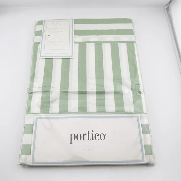 NEW Vintage Portico Boudoir 12 x 16 in Pillowcase Green White Stripe 100% Cotton