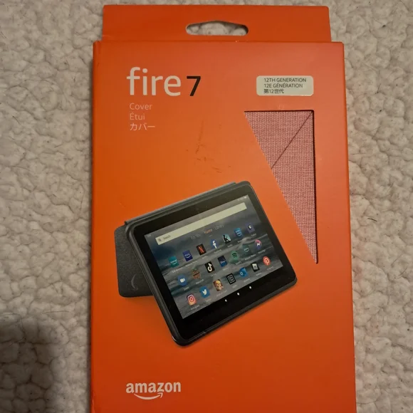 Amazon Fire 7 Tablet Cover - Orange and Black